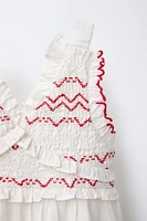 WATERMELON EMBROIDERED DRESS