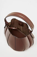 TOPSTITCHED BUCKET BAG