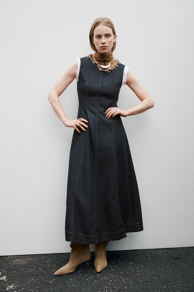 Z1975 SLEEVELESS DENIM MIDI DRESS