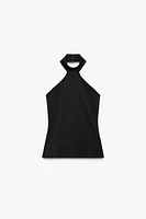 POLYAMIDE HALTER TOP