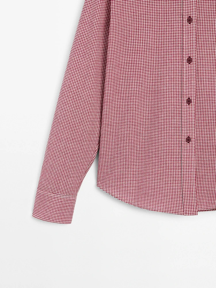 Cotton blend check shirt