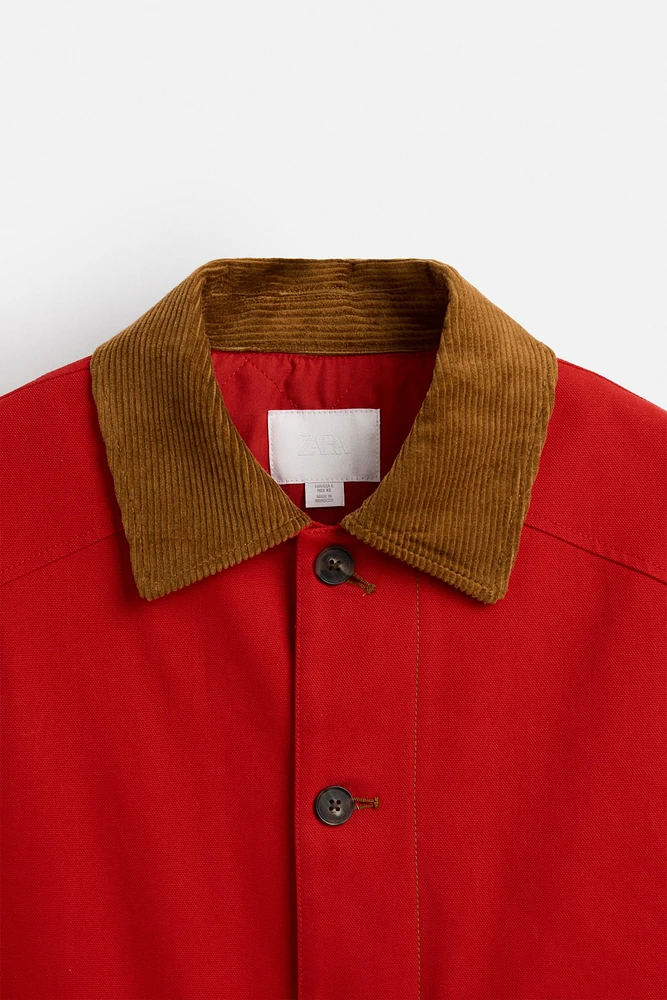 CONTRASTING COLLAR JACKET