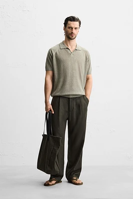 100% LINEN KNIT POLO SHIRT