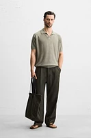 100% LINEN KNIT POLO SHIRT