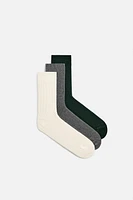 LOT DE TROIS PAIRES CHAUSSETTES RIB