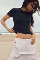 BACK SEAMED T-SHIRT