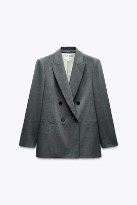 DOUBLE BREASTED BLAZER WITH SHOULDER PADS