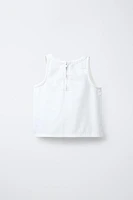 TOP SANS MANCHES ZIP