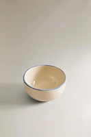 STONEWARE APPETIZER BOWL WITH RIM DETAIL