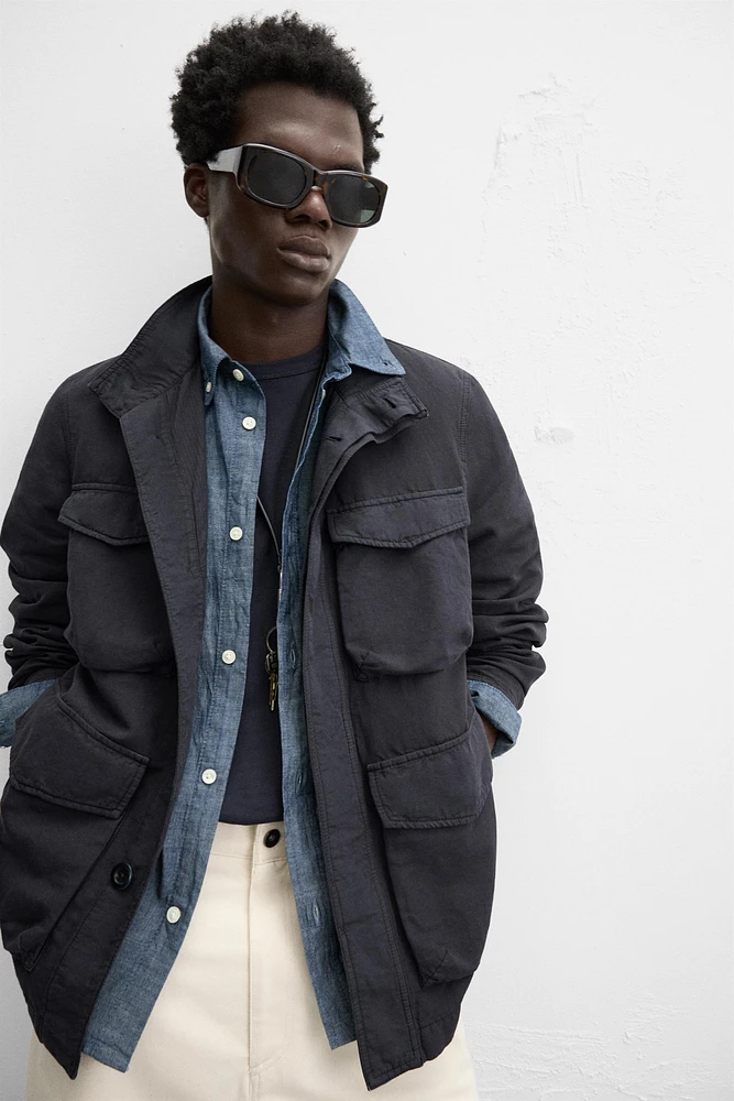 VESTE COTON - LIN POCHES