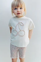 JOGGING SET CYCLING RIB T-SHIRT AND LEGGINGS