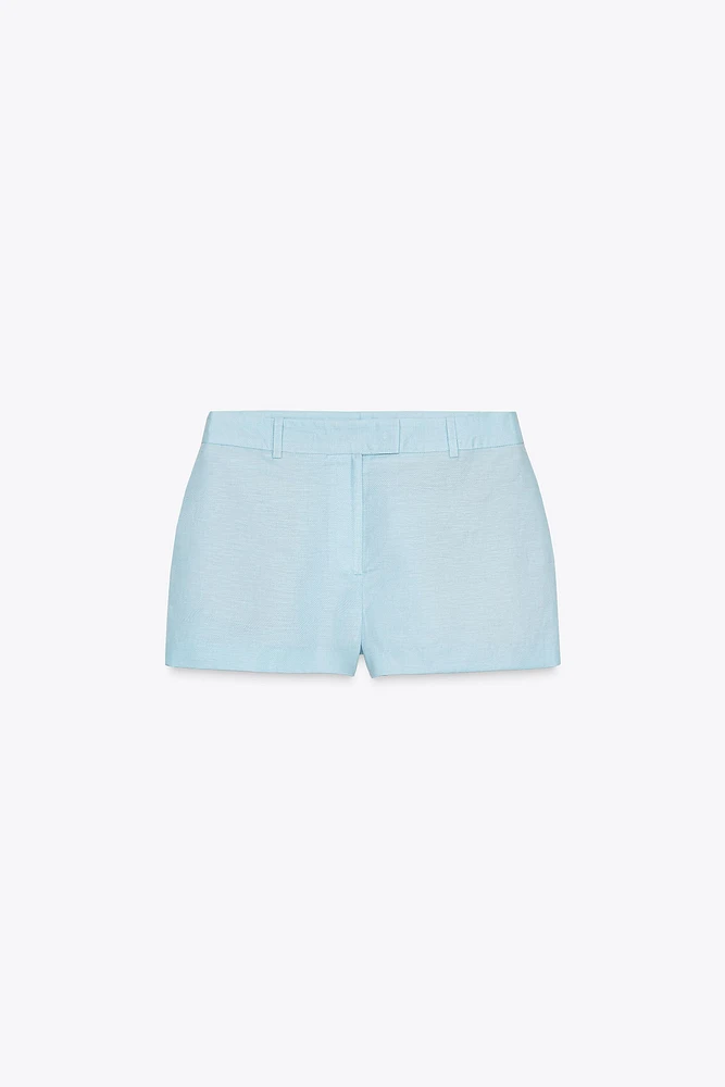 BERMUDA TAILLE MOYENNE AVEC LIN