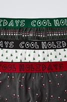 6-14 YEARS/ THREE-PACK OF SANTA AND CHRISTMAS TREE BOXERS