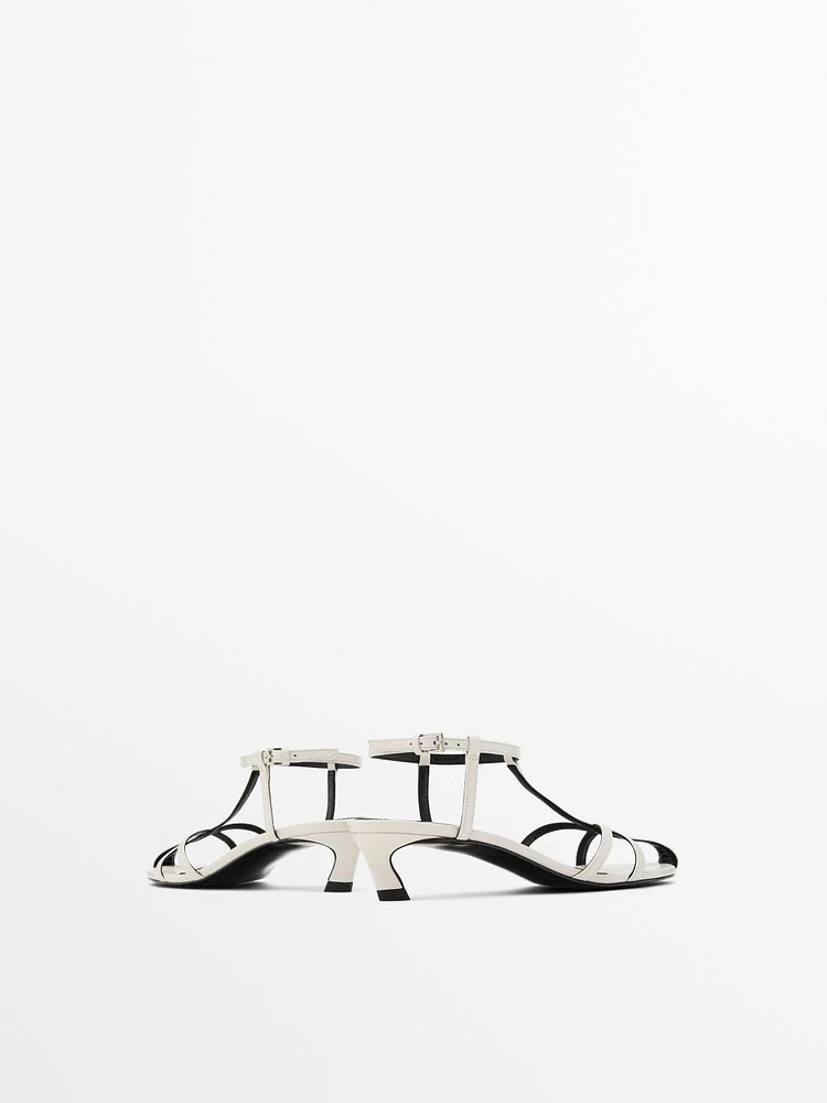 Strappy leather high-heel sandals