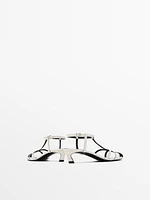 Strappy leather high-heel sandals