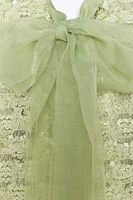 GILET EN MAILLE À FRANGES AVEC LACET ORGANZA
