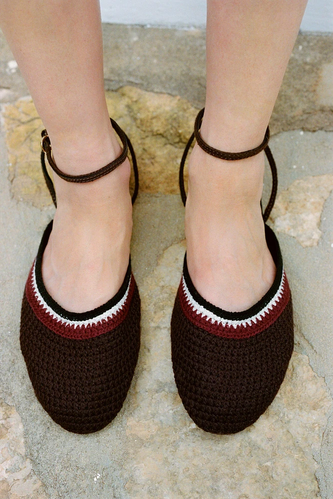 BRAIDED UPPER SLINGBACK BALLET FLATS