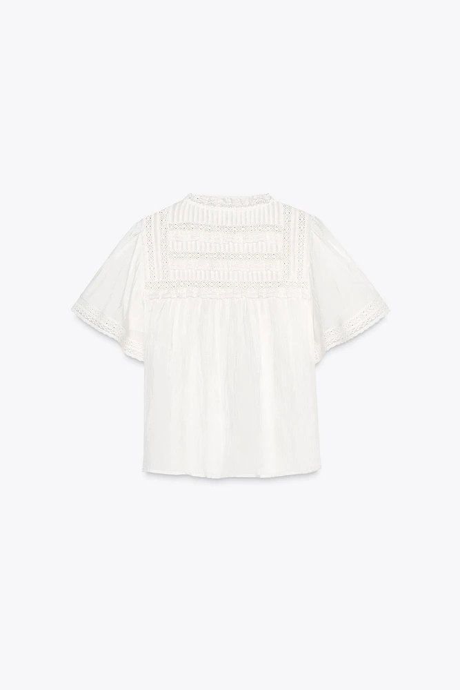 ZW COLLECTION LACE SATIN EFFECT TOP