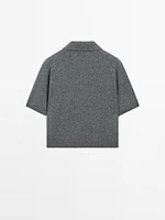 Pull en maille 100 % cachemire à manches courtes