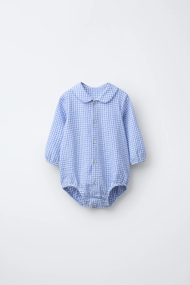 GINGHAM PRINT BODYSUIT