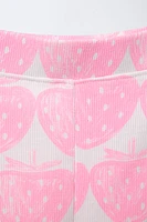 PLAIN T-SHIRT AND PRINTED BIKE SHORTS SET