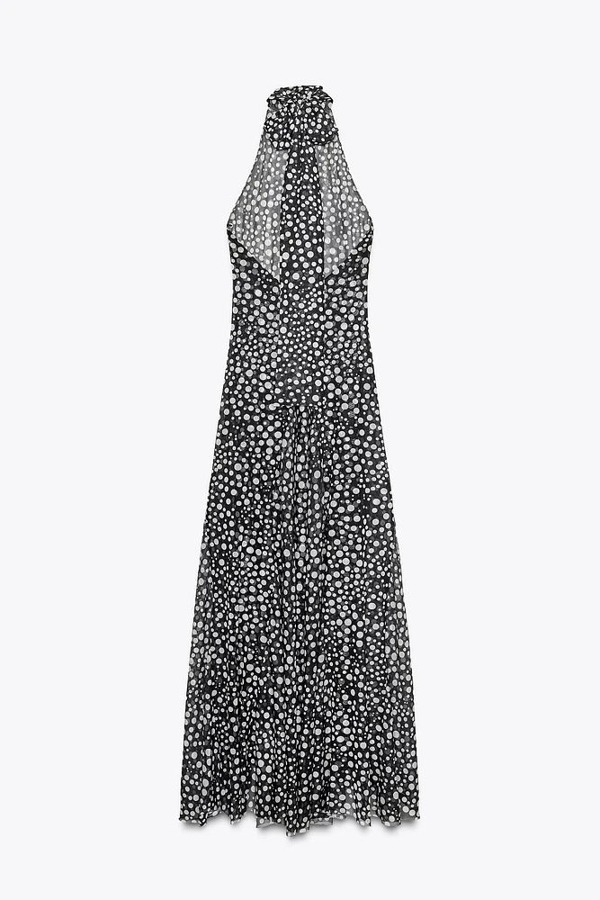 ROBE HALTER À POIS
