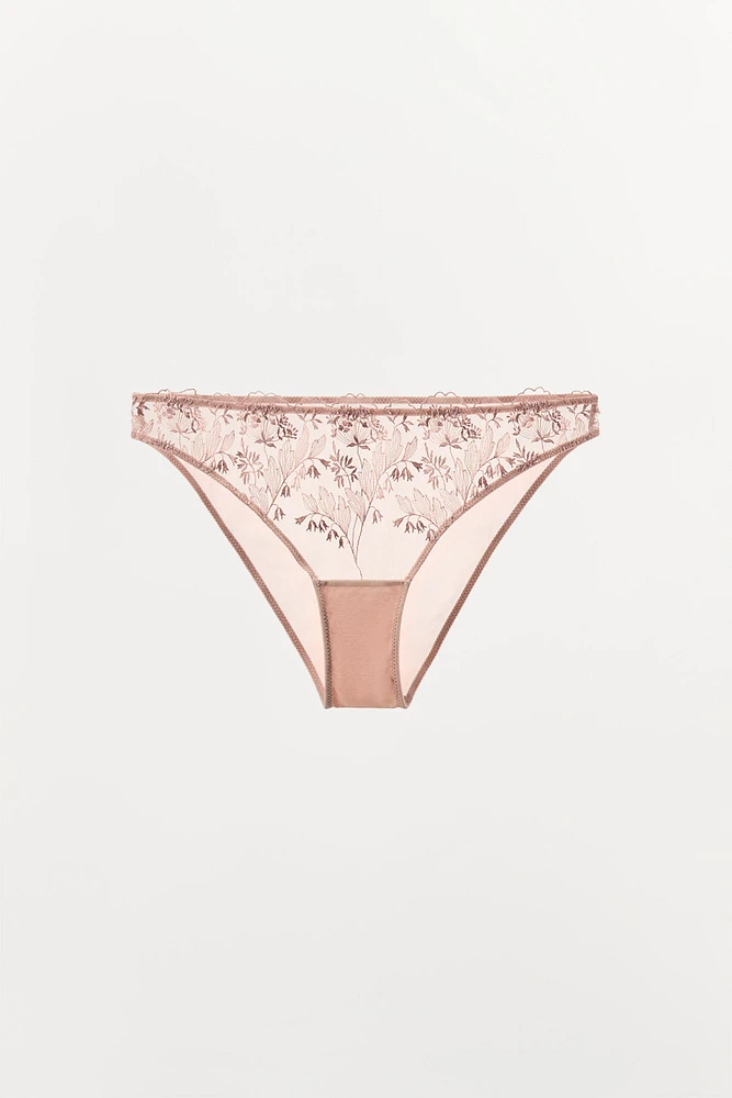 CULOTTE TULLE BRODERIES FLEURIES