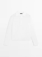 Pull en maille semi-transparente et lin mélangé
