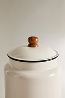 LARGE ENAMELED PET TREATS JAR