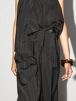 Pantalon à pinces imprimé rayures