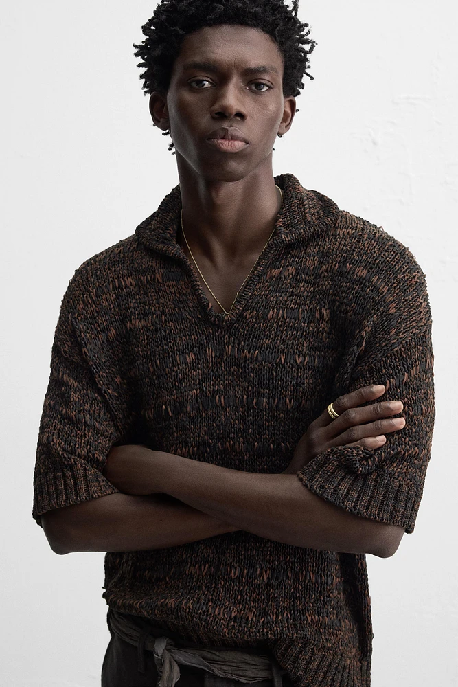 KNIT POLO SHIRT WITH CONTRAST TAPE