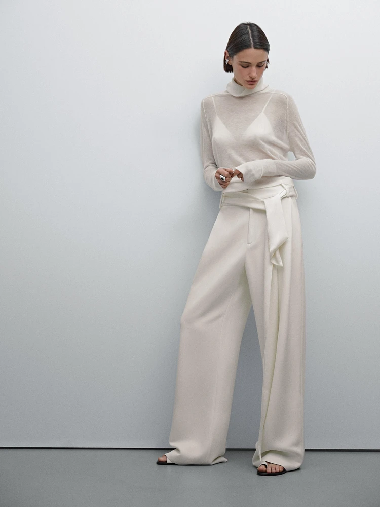 Cropped flowing knit sweater - Studio