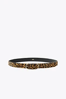 ANIMAL PRINT LEATHER BELT