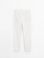 Pantalon relaxed fit en coton mélangé