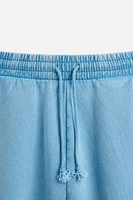 WASHED RELAXED FIT JOGGER SHORTS