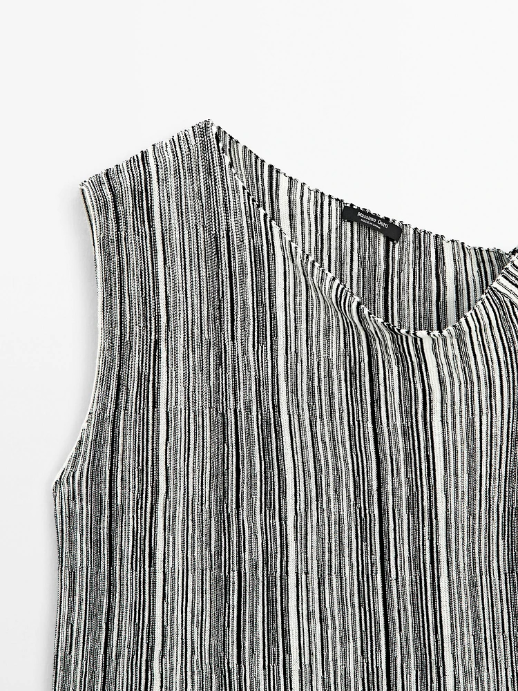 Top en maille à rayures