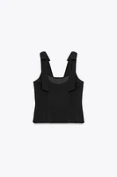 BOW DETAIL STRETCH TOP