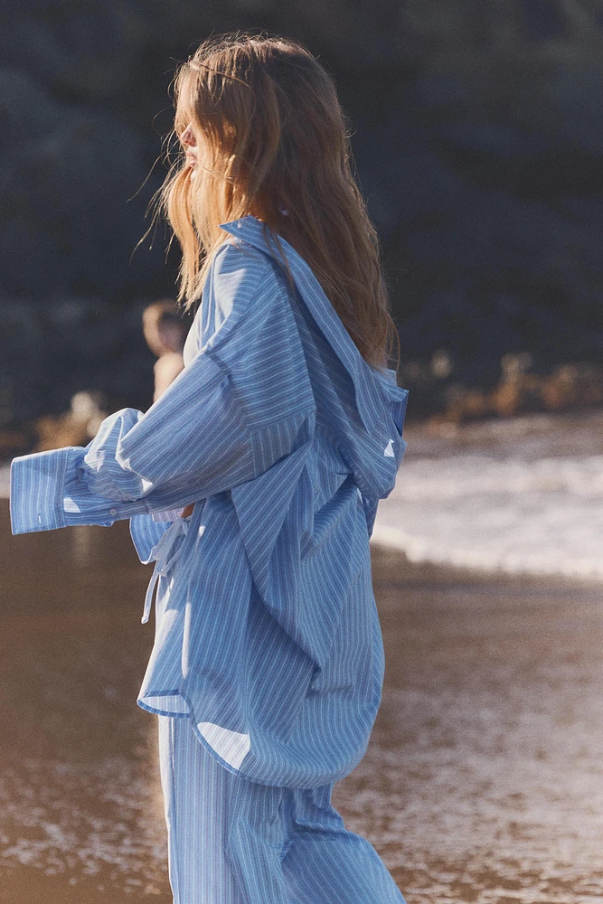 CHEMISE OVERSIZE EN POPELINE À RAYURES