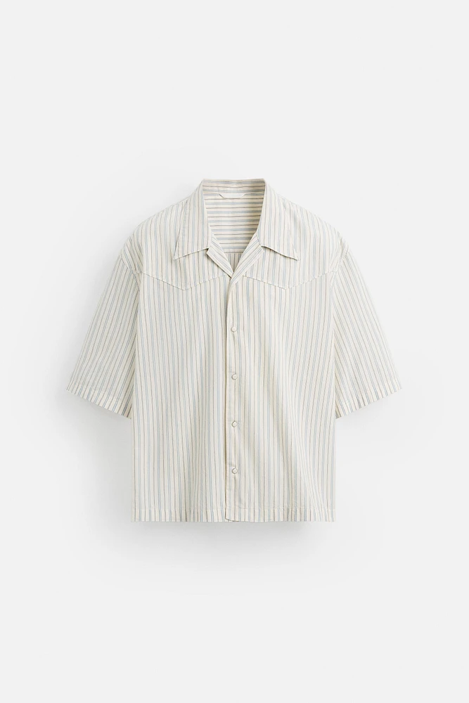 CHEMISE RAYURES BRODÉE