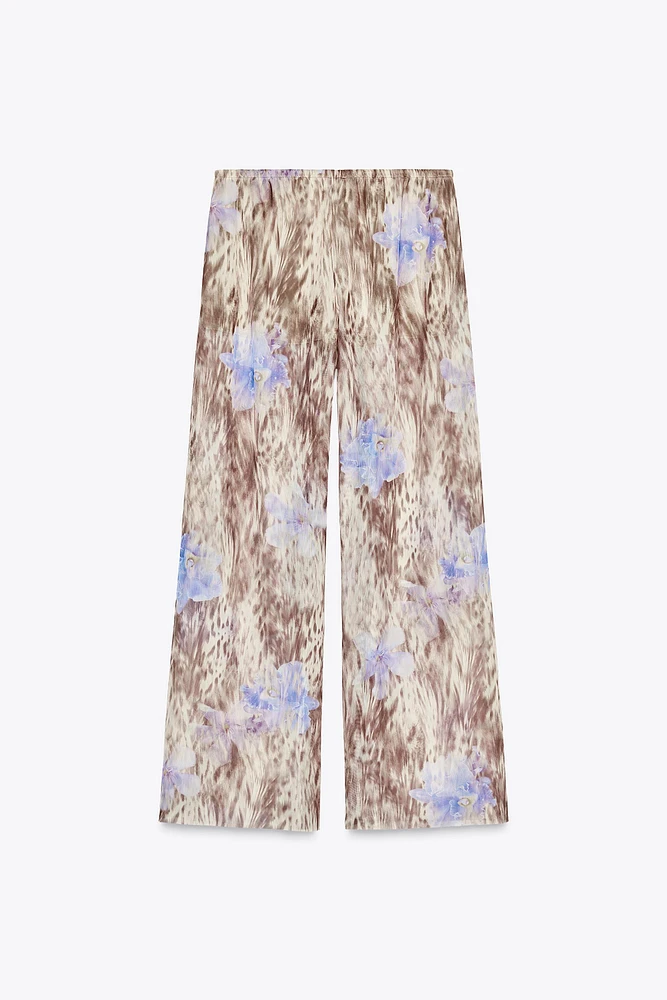 PRINTED TULLE PANTS