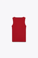 WIDE STRAP POLYAMIDE TOP