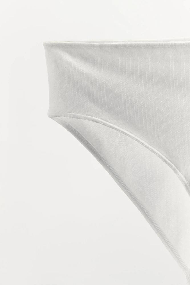 POINTELLE UNDERWEAR WITH SATIN BOW