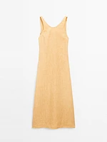 Long 100% linen halter dress