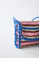 RAFFIA EFFECT CROSSBODY BAG