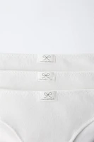 AGES 6-14/ THREE-PACK OF RIBBED LABEL BRIEFS