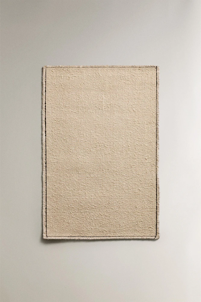RECTANGULAR BOUCLÉ WOOL AREA RUG