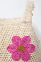 FLORAL CROCHET KNIT DRESS