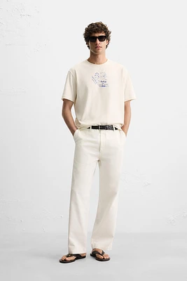 T-SHIRT BRODÉ EN MATIÈRES VARIÉES