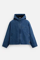 BLOUSON RELAXED FIT DÉLAVAGE PLISSÉ