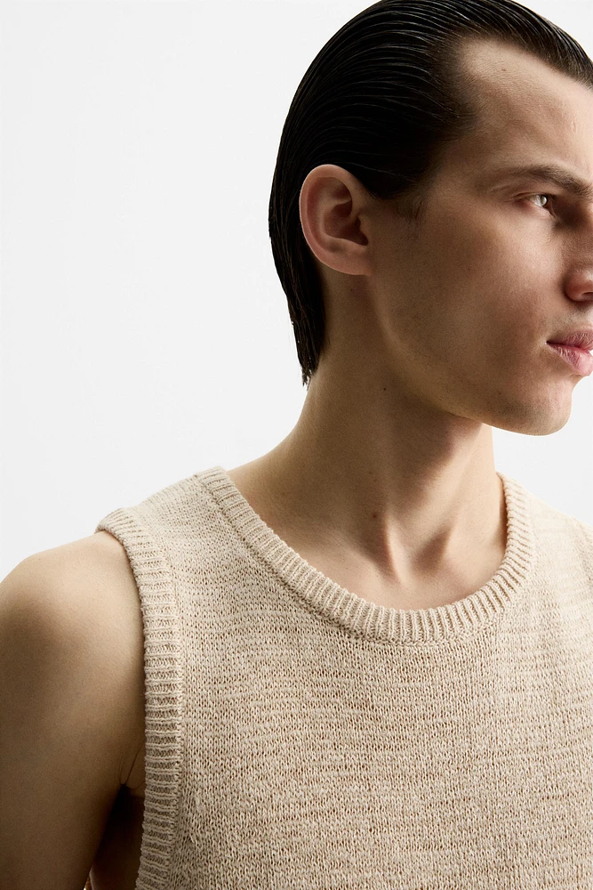 T-SHIRT EN MAILLE COTON - LIN